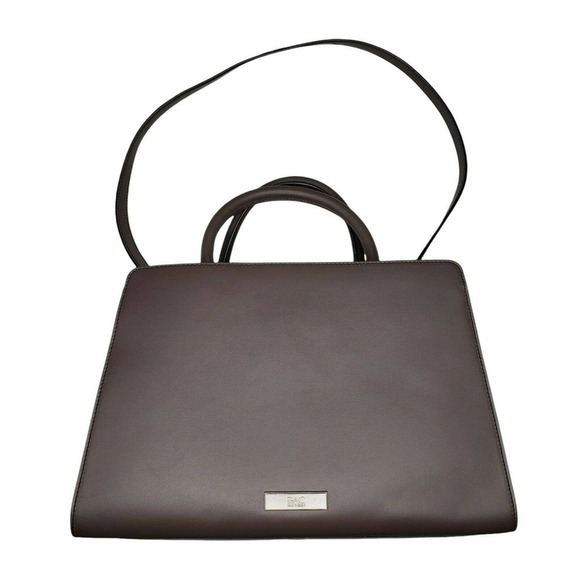 ZAC x ZAC POSENDark Plum Brown Leather Eartha Large Tote Bag Detachable Strap